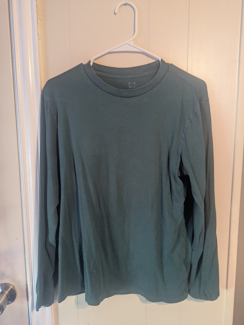 GAP Men's Teal Green 100% Organic Cotton Long Sleeve T-Shirt - Size XS